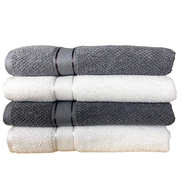 550 GSM 4 Piece Bath Towel Set(Silver Grey, Charcoal, White)