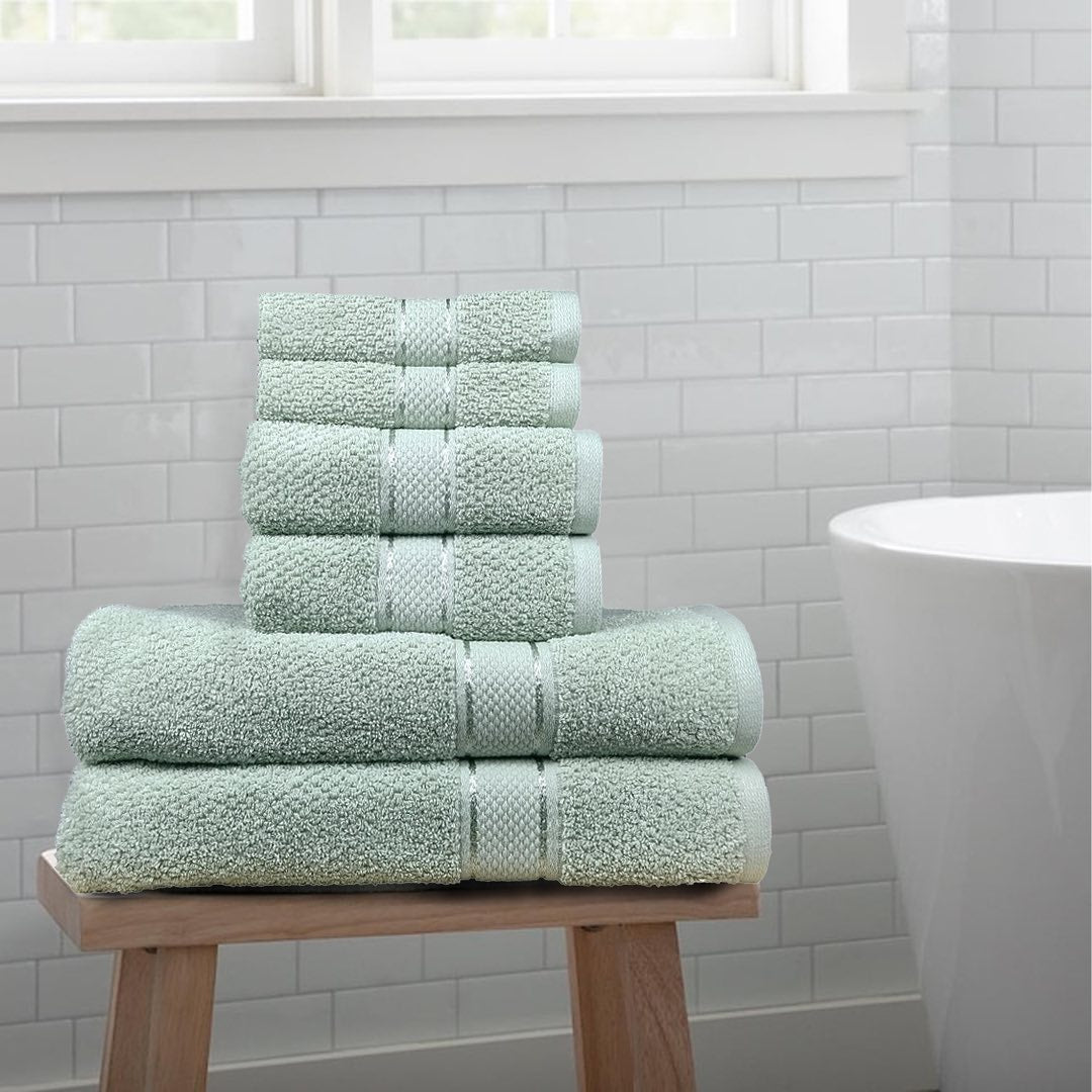 550 GSM 6 Piece Towels Set - Olive Green