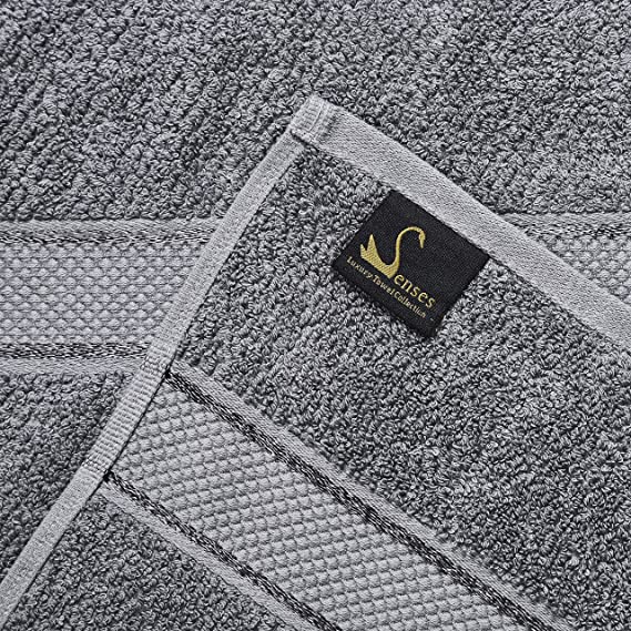 550 GSM Piece Bath Towel Set (Charcoal,Silver Grey,Navy