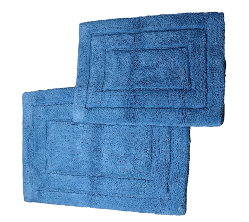 804 GSM and 703 GSM 2 Piece Bathroom Rug Set Blue Senses by Riba