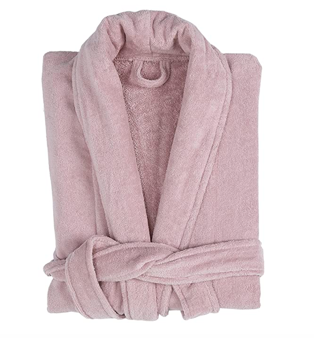 Plush Terry Cotton Unisex Bath Robe (Pink)