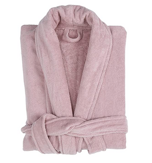 Plush Terry Cotton Unisex Bath Robe (Pink)