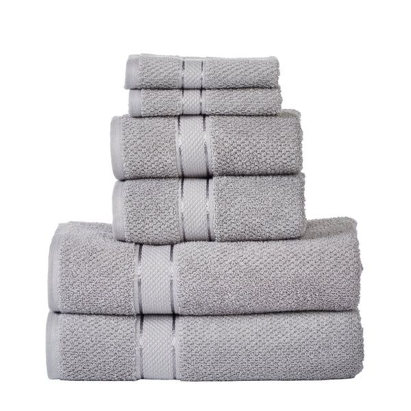 Senses Textured Rice Weave 6 Piece Towel Set - Grey