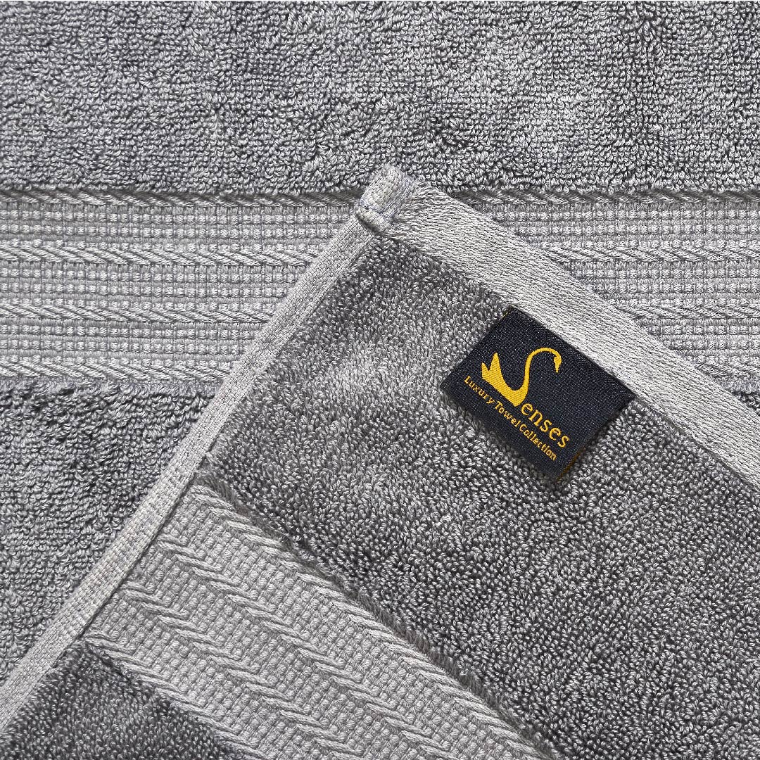 804 GSM 6 Piece Towels Set (Grey) Senses by Riba