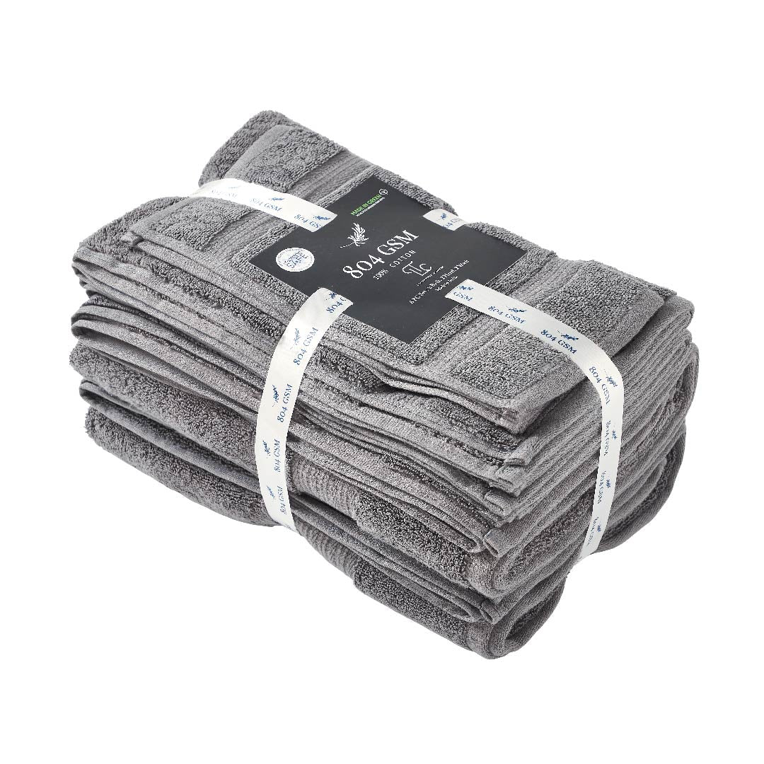 804 GSM 6 Piece Towels Set (Grey)