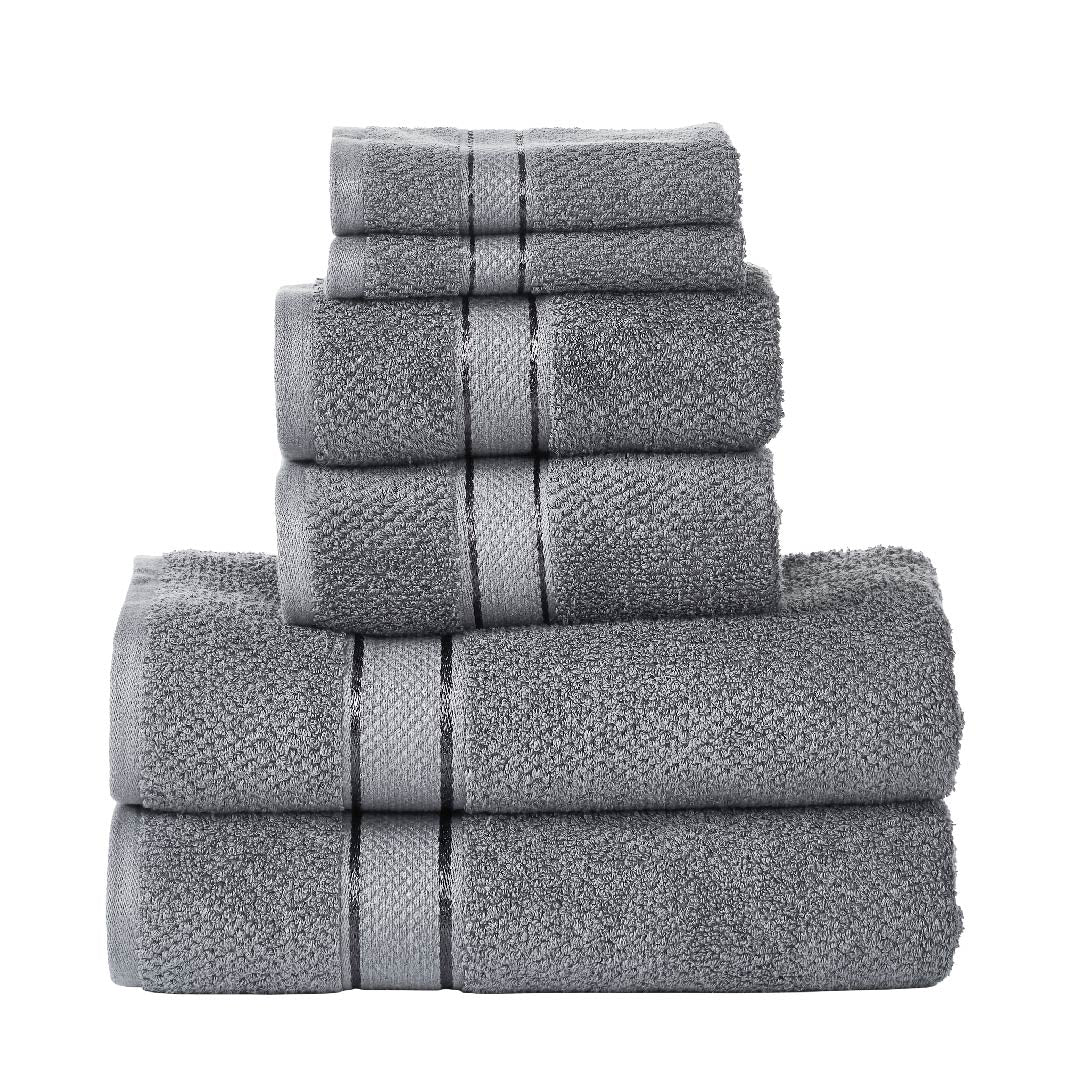 Lavish Home 100% Cotton Rice Weave 6 Piece Towel Set - Seafoam