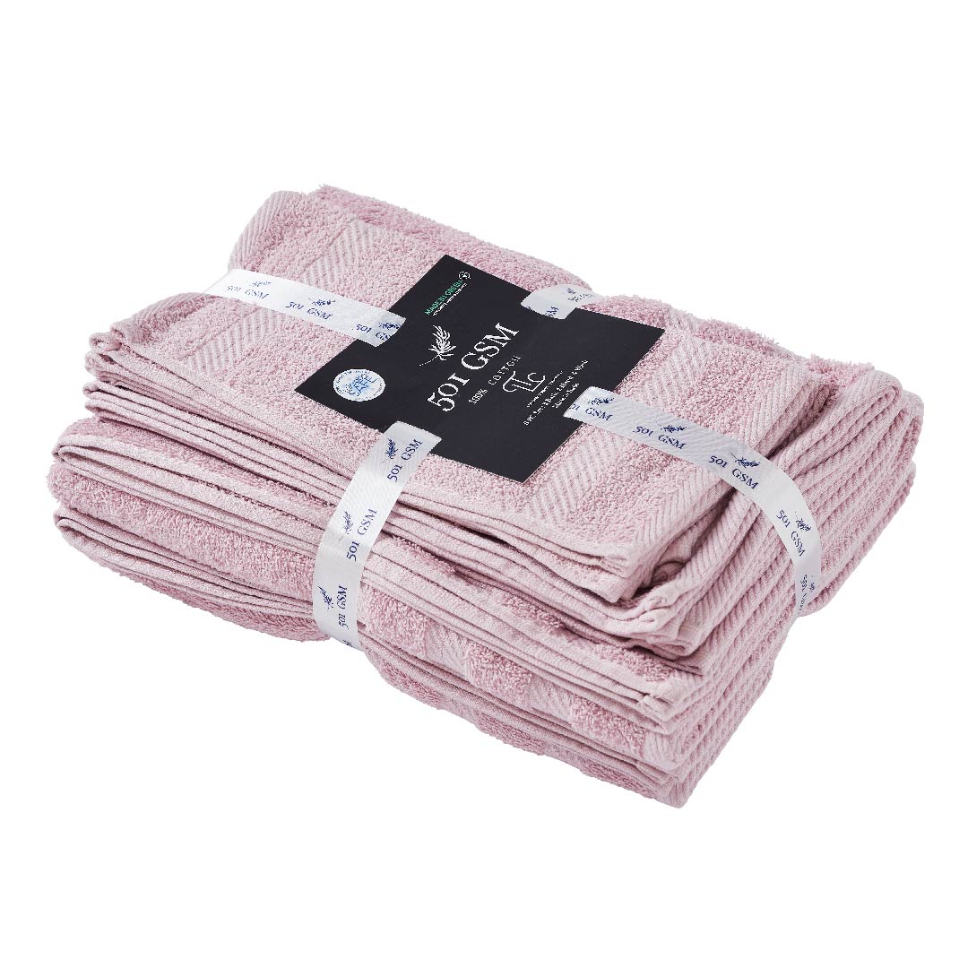 501 GSM 8 Piece Towels Set - Mauve