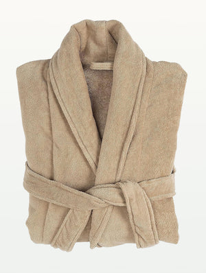 Plush Soft Unisex Terry Cotton Bathrobe (Tan)
