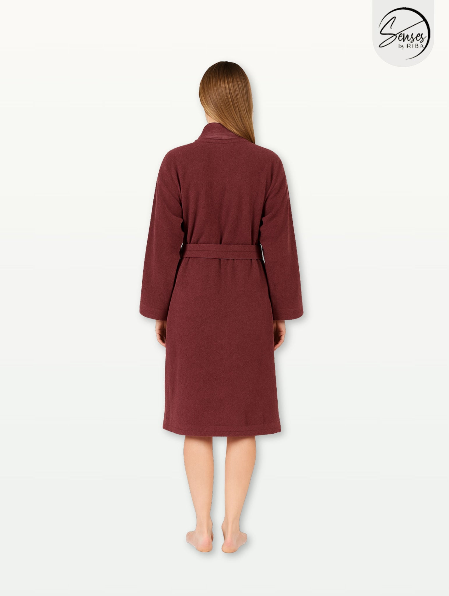 Plush Soft Unisex Terry Cotton Bathrobe (Burgundy)