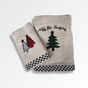 'Its the Season' Festive Embroidery 2 Piece Towel Set