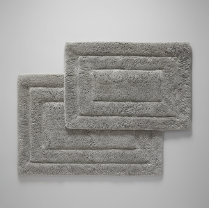 Soft Plush 2800 GSM - 2 Piece Bathroom Rug Set (Grey)