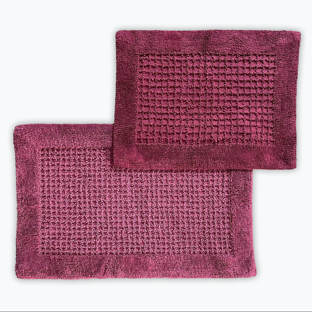 senses cotton popcorn bathroom rug set of 2 - Burgundy 