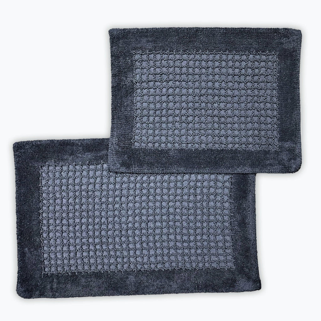 senses cotton popcorn bathroom rug set of 2 - charcoal 