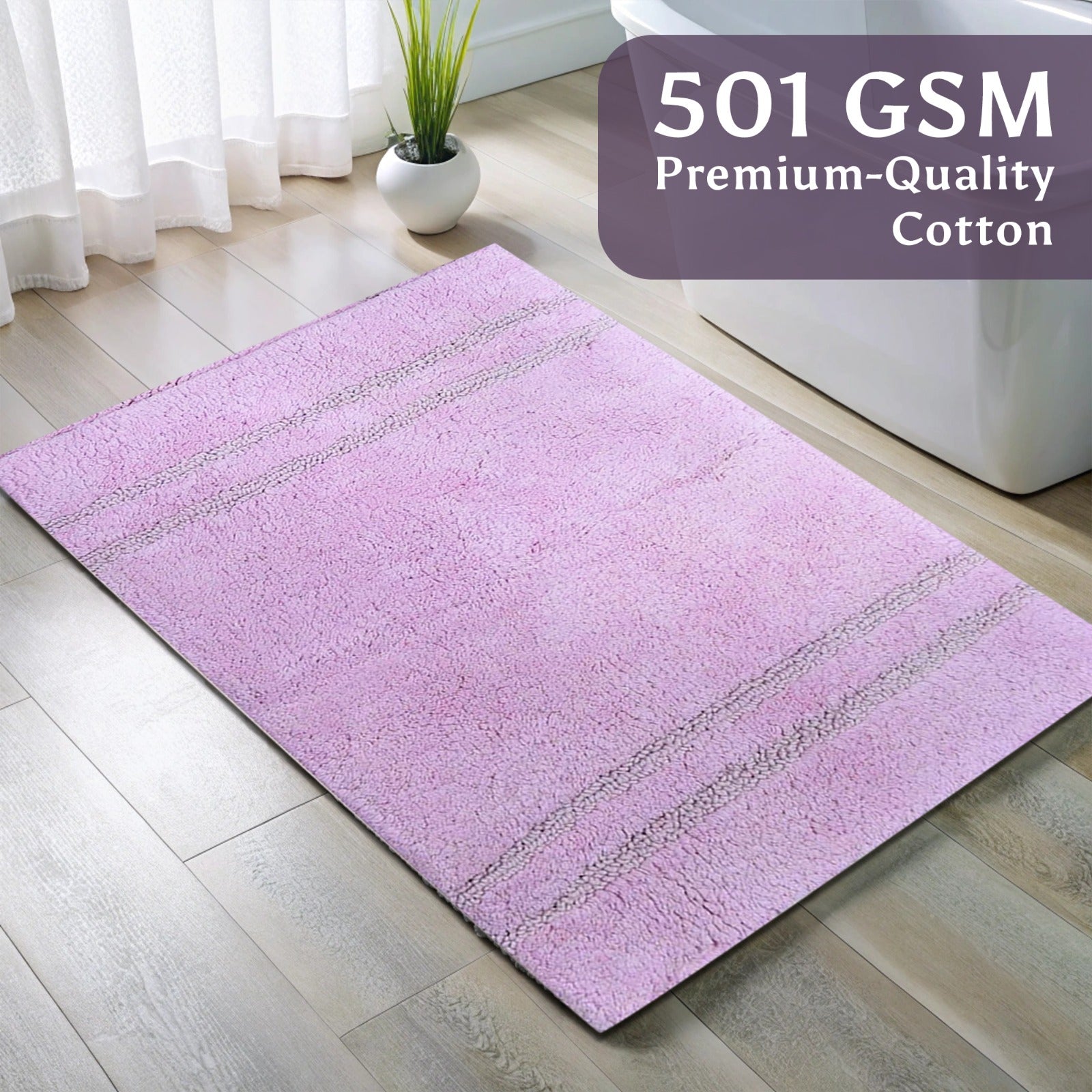 501 GSM - 2 Piece Bathroom Rug Set (Blue)