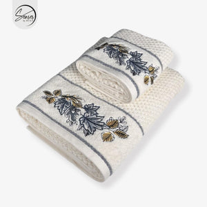 2-Piece Embroidered Cotton Towel Set | 550 GSM Bath & Hand Towel Combo