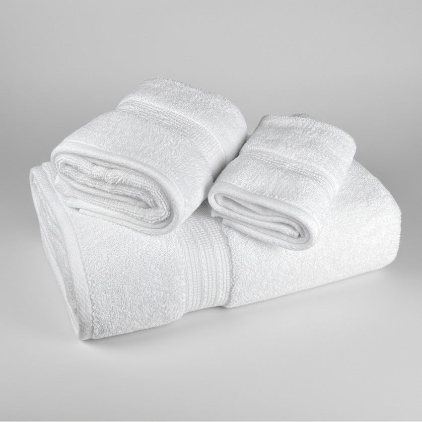 SENSES by Riba Cotton Towel Set 804 GSM - White, 3 Pcs