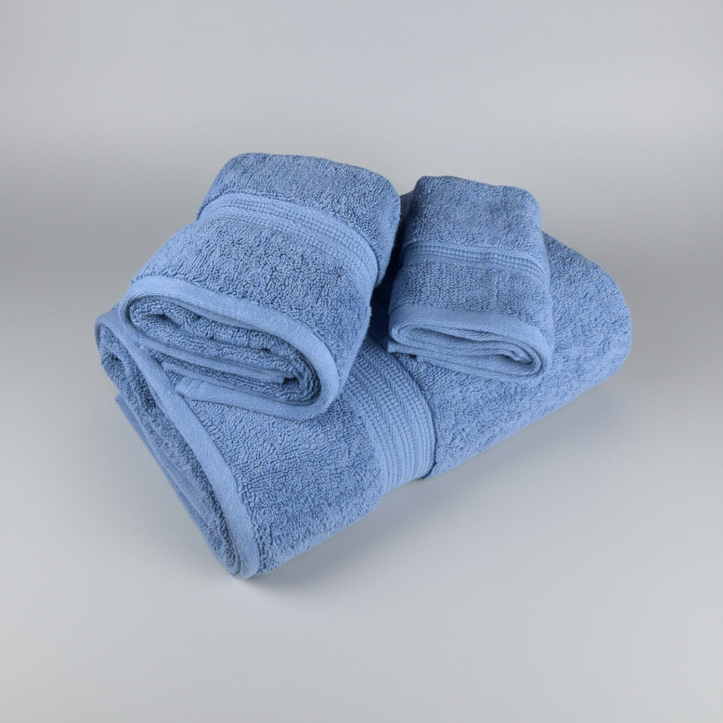 SENSES by Riba Cotton Towel Set 804 GSM - Blue, 3 Pcs