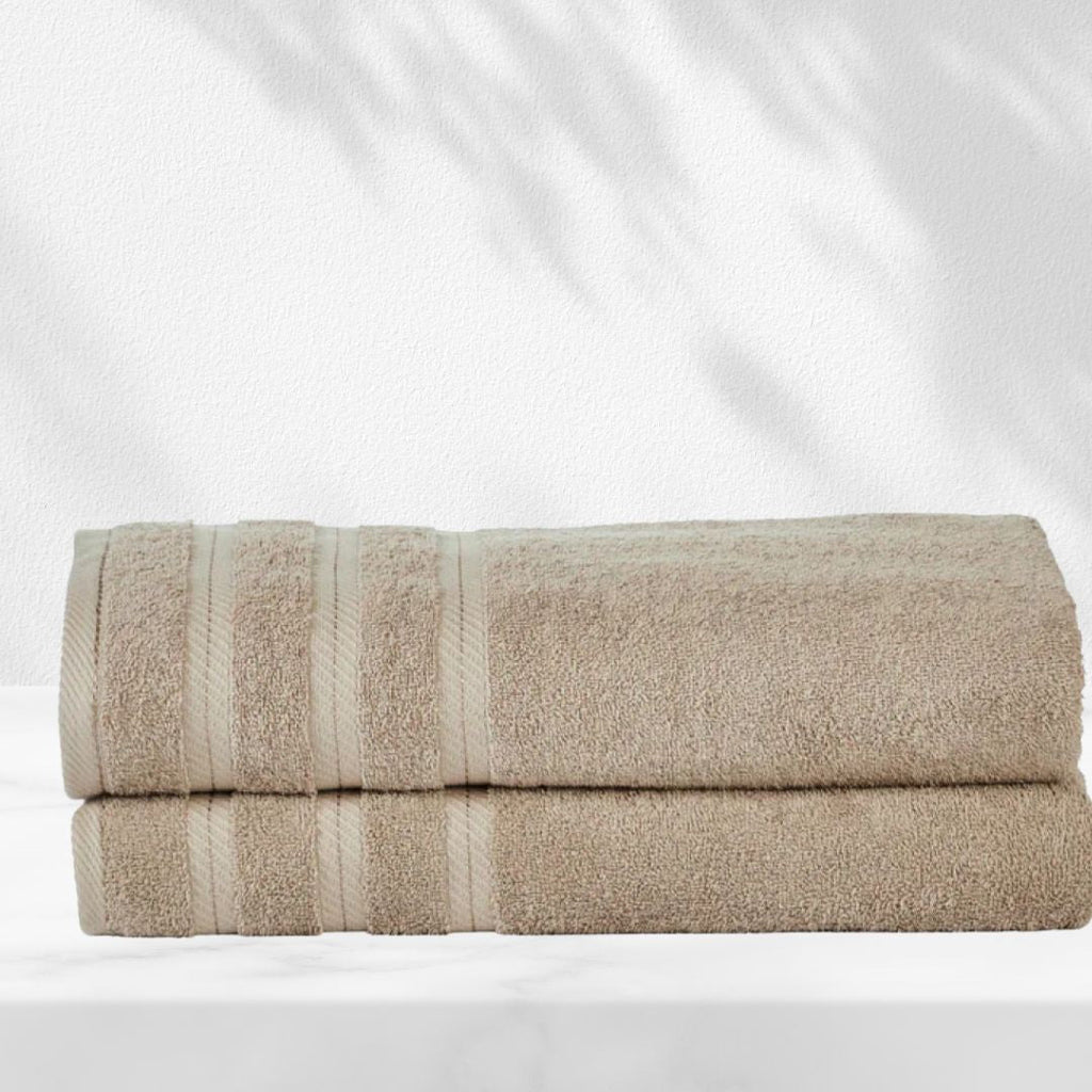 501 GSM 2 Piece Bath Sheet Set - Taupe
