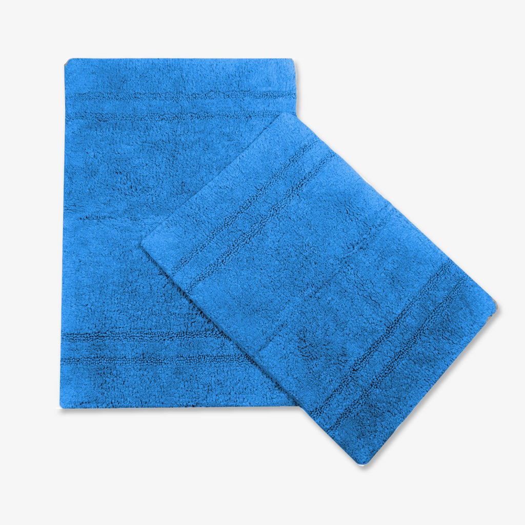 501 GSM - 2 Piece Bathroom Rug Set (Blue)