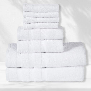 501 GSM 8 Piece Towels Set - White