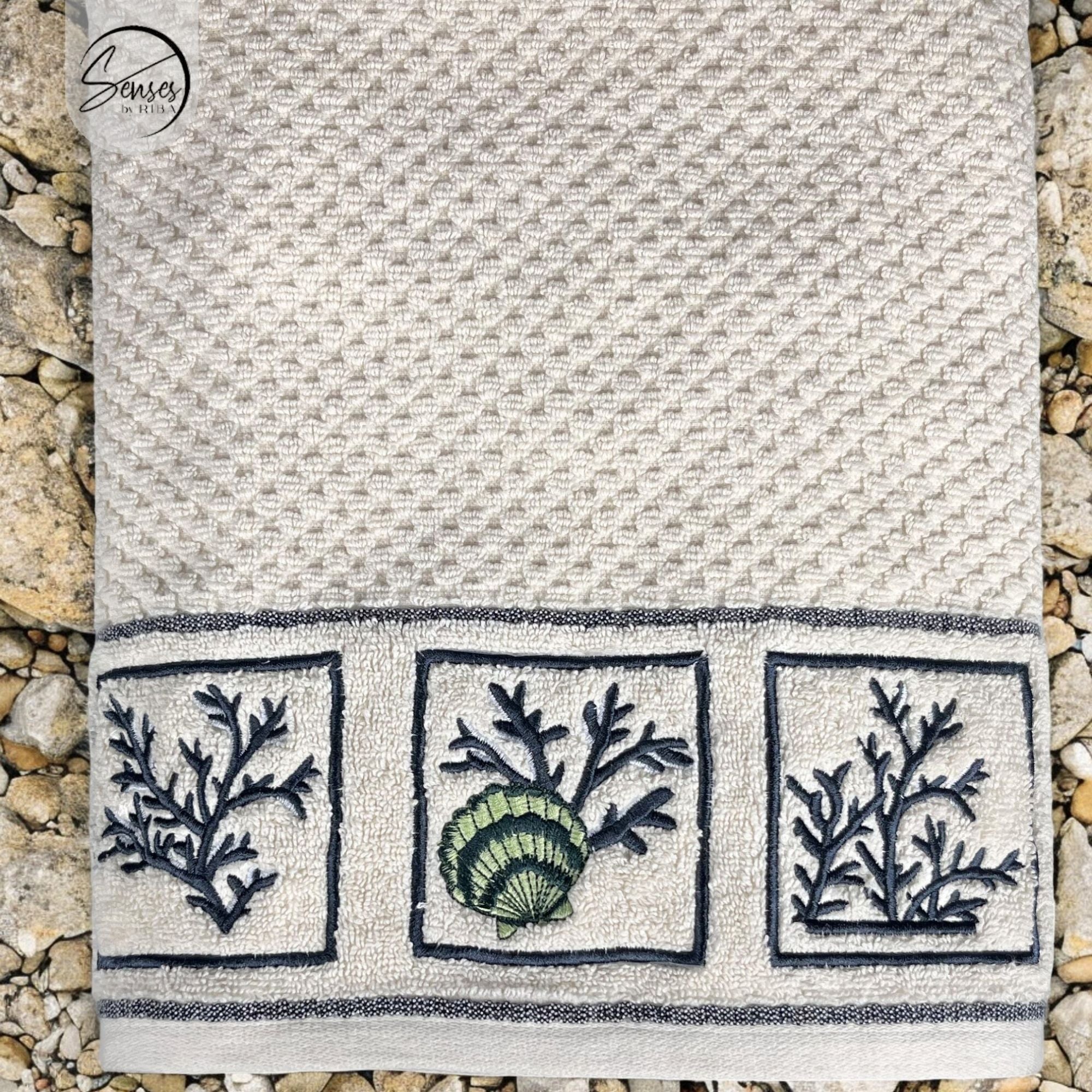 2-Piece Embroidered Cotton Towel Set | 550 GSM Bath & Hand Towel Combo