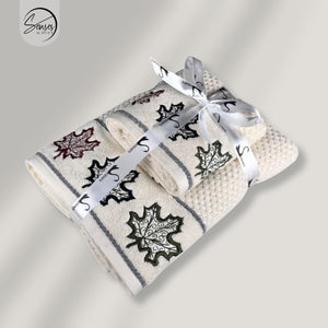 2-Piece Embroidered Cotton Towel Set | 550 GSM Bath & Hand Towel Combo