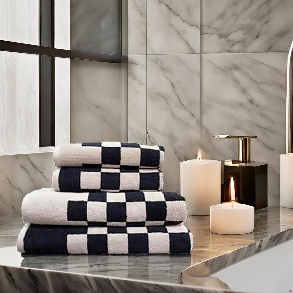 SENSES by Riba Checker Board 4 pcs Towel Set 