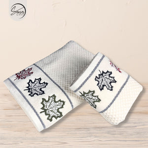 2-Piece Embroidered Cotton Towel Set | 550 GSM Bath & Hand Towel Combo