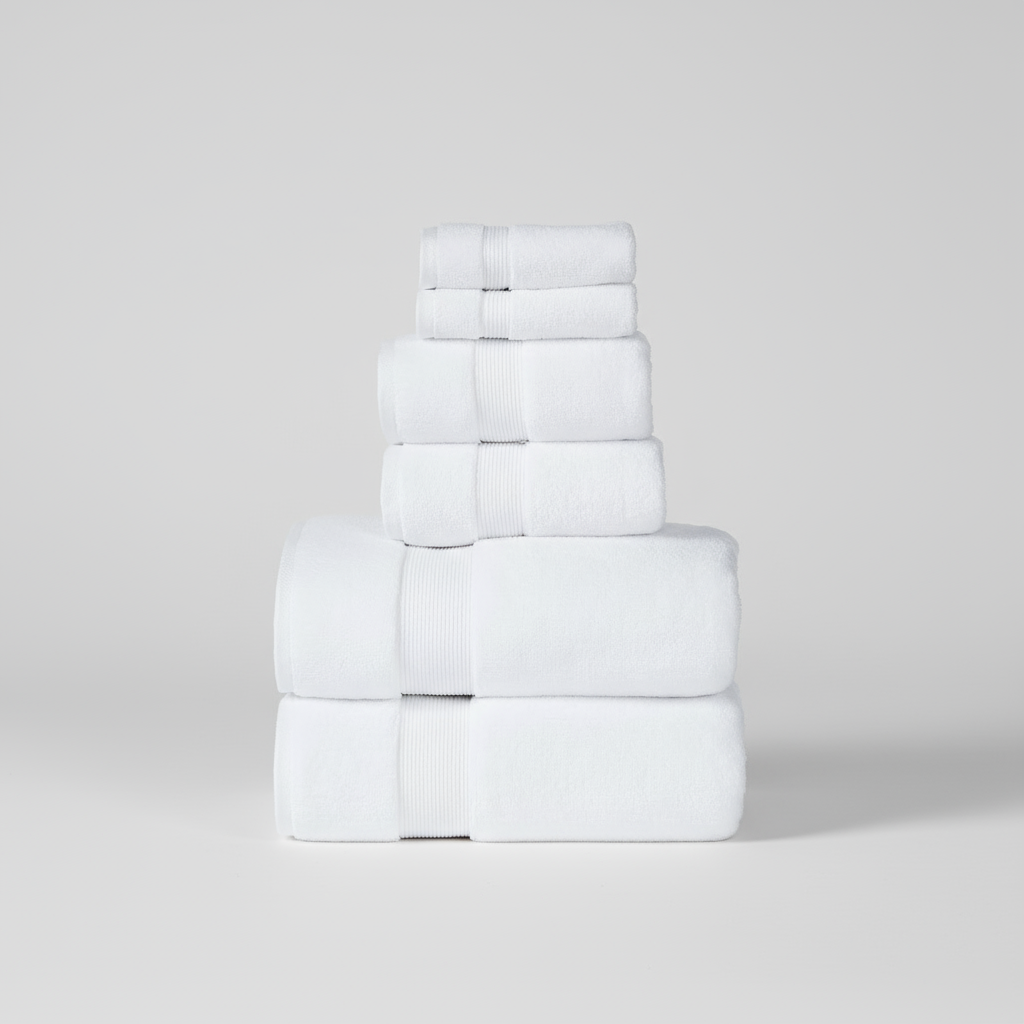 703 GSM 6 Piece Towels Set - White