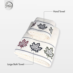 2-Piece Embroidered Cotton Towel Set | 550 GSM Bath & Hand Towel Combo
