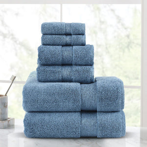 804 GSM 6 Piece Towels Set (Blue)