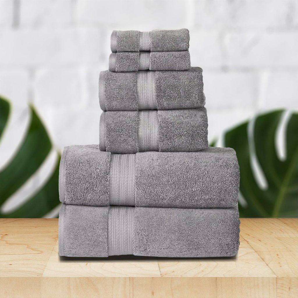 804 GSM 6 Piece Towels Set (Grey)