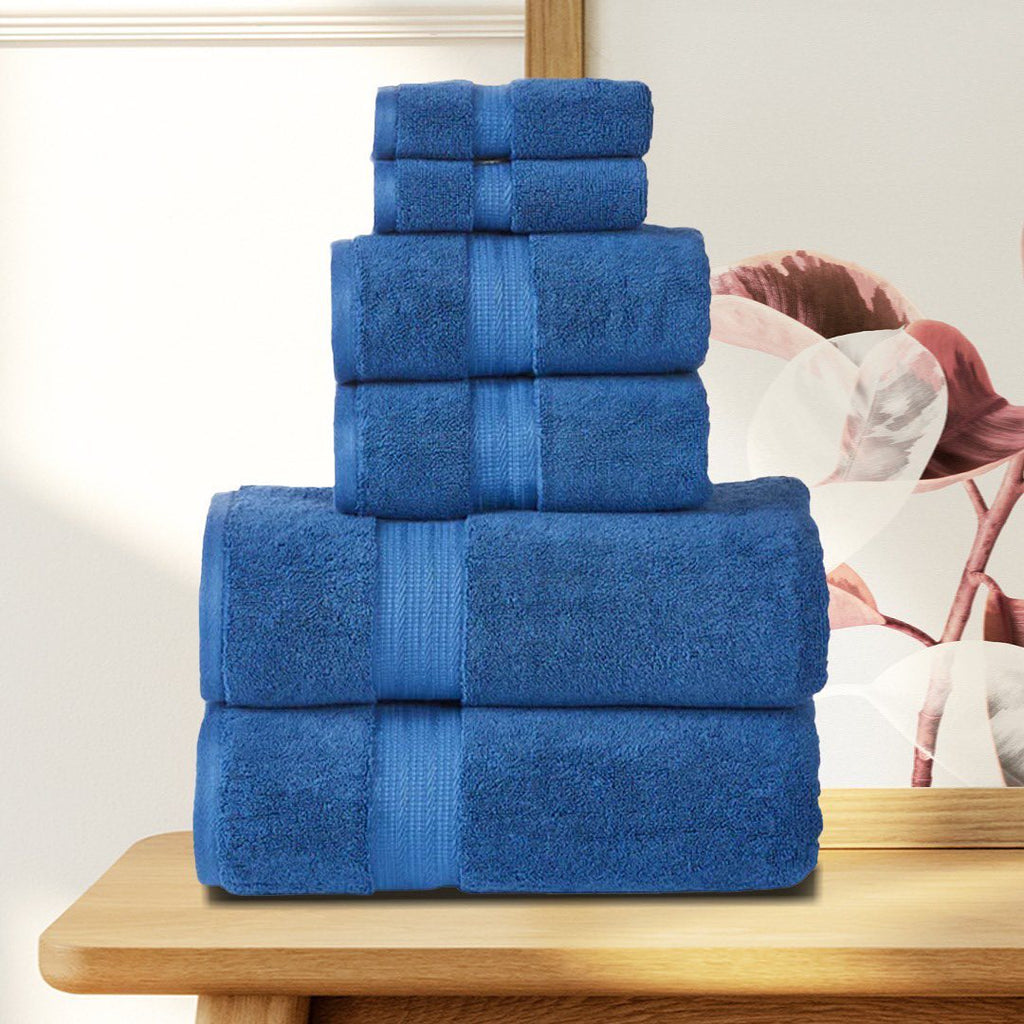 804 GSM 6 Piece Towels Set (Navy)