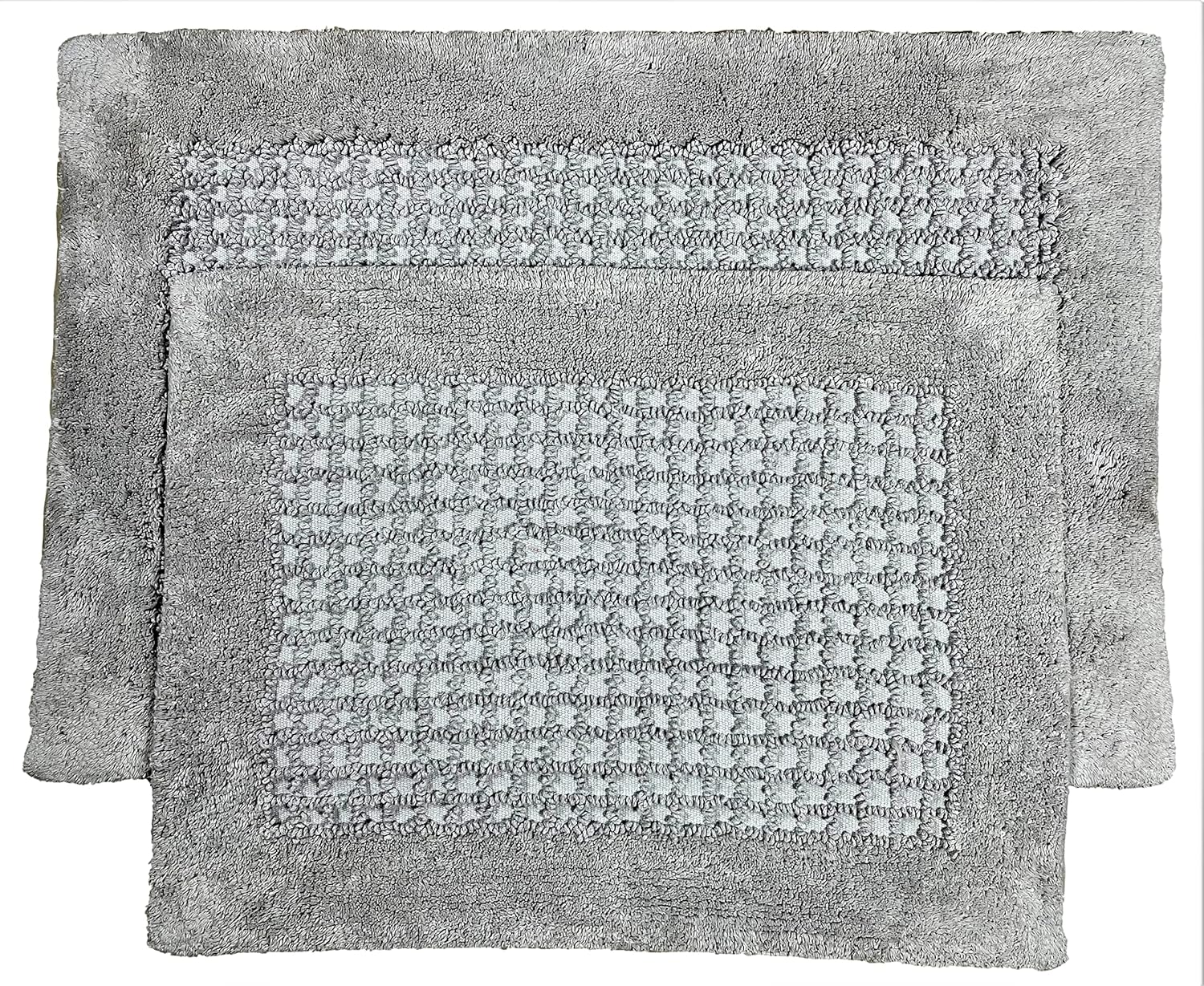 2 Piece Bathroom Rug Set - Silver Grey