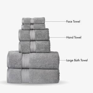 804 GSM 6 Piece Towels Set (Charcoal)