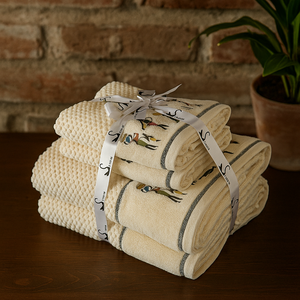 4 Piece Tribal Embroidery Towel Set-Style 8