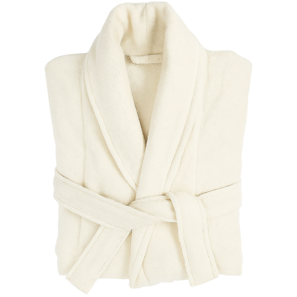 Plush Soft Unisex Terry Cotton Bathrobe (Cream)