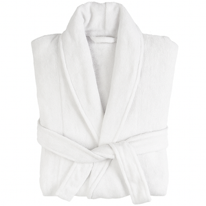 Plush Soft Unisex Terry Cotton Bathrobe (White)
