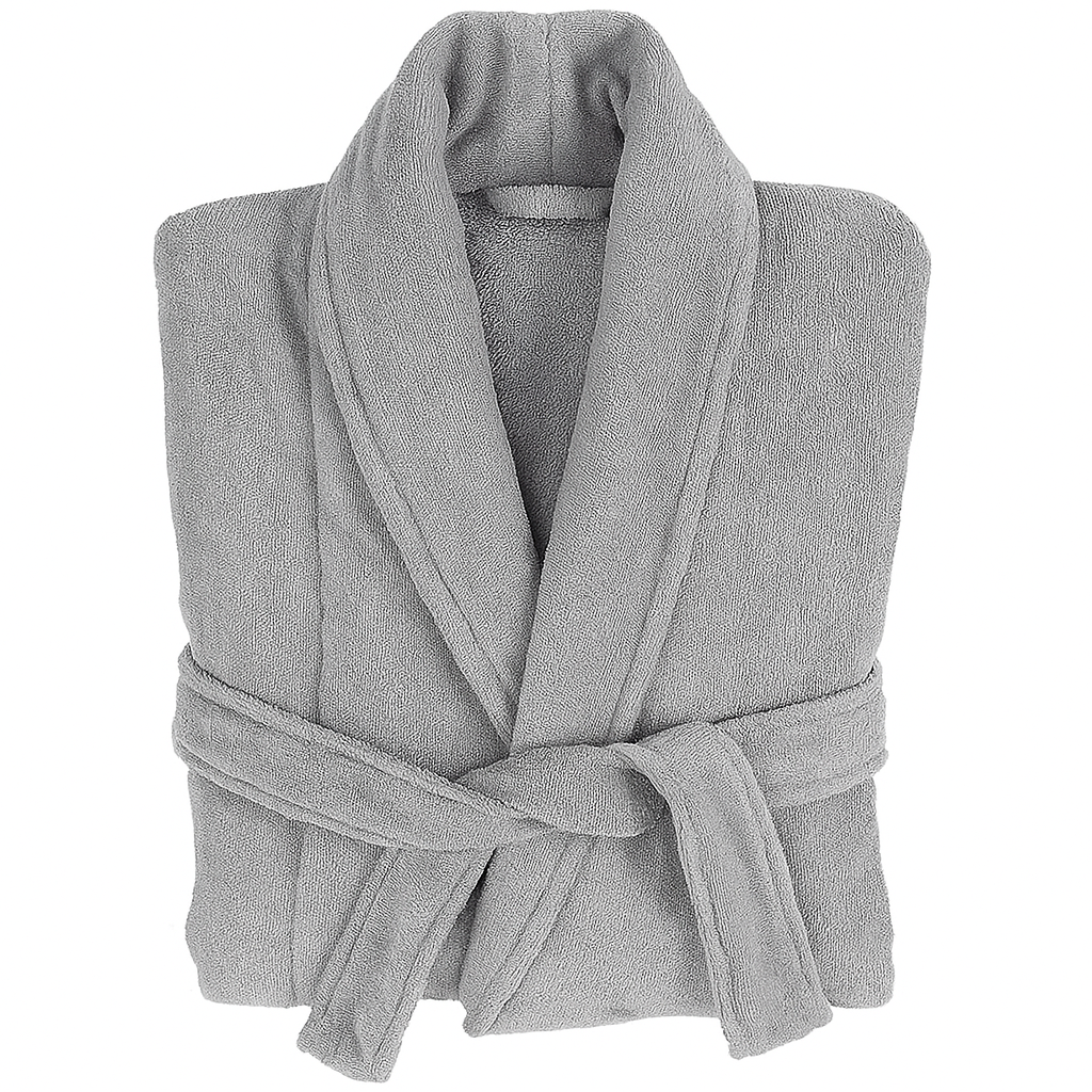 Plush Soft Unisex Terry Cotton Bathrobe (Silver)