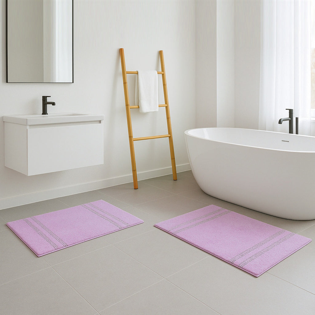 501 GSM - 2 Piece Bathroom Rug Set (Pink)