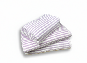 Ribbed Terry Stripe 4 Piece Towel Set (Lilac)