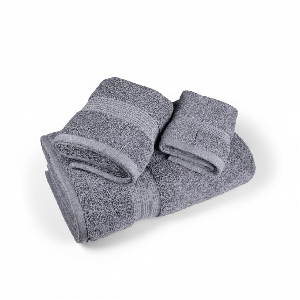 SENSES by Riba Cotton Towel Set 804 GSM - Charcoal, 3 Pcs