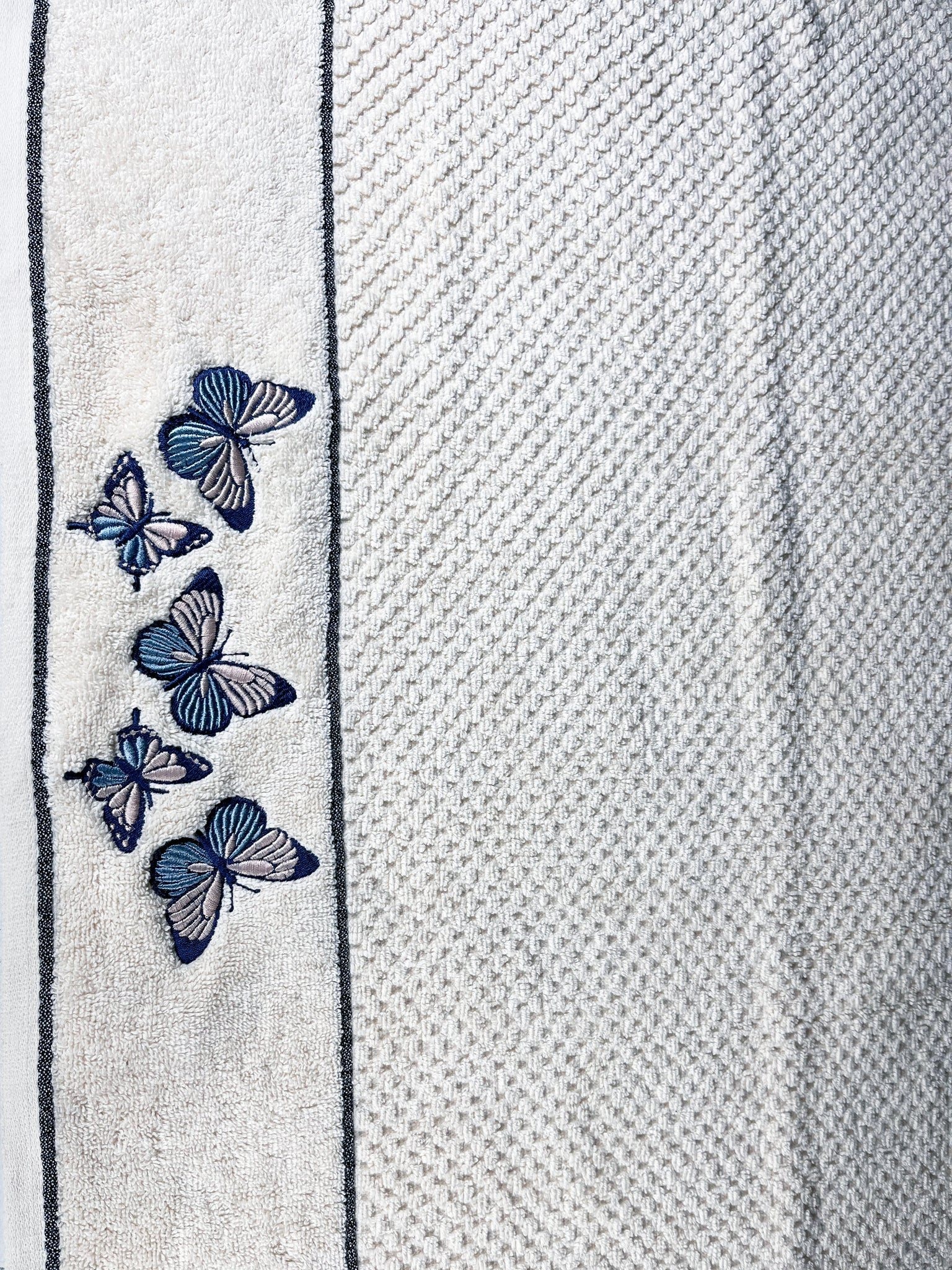 4 Piece Embroidery Towel Set - Butterfly Motif (Style 12)