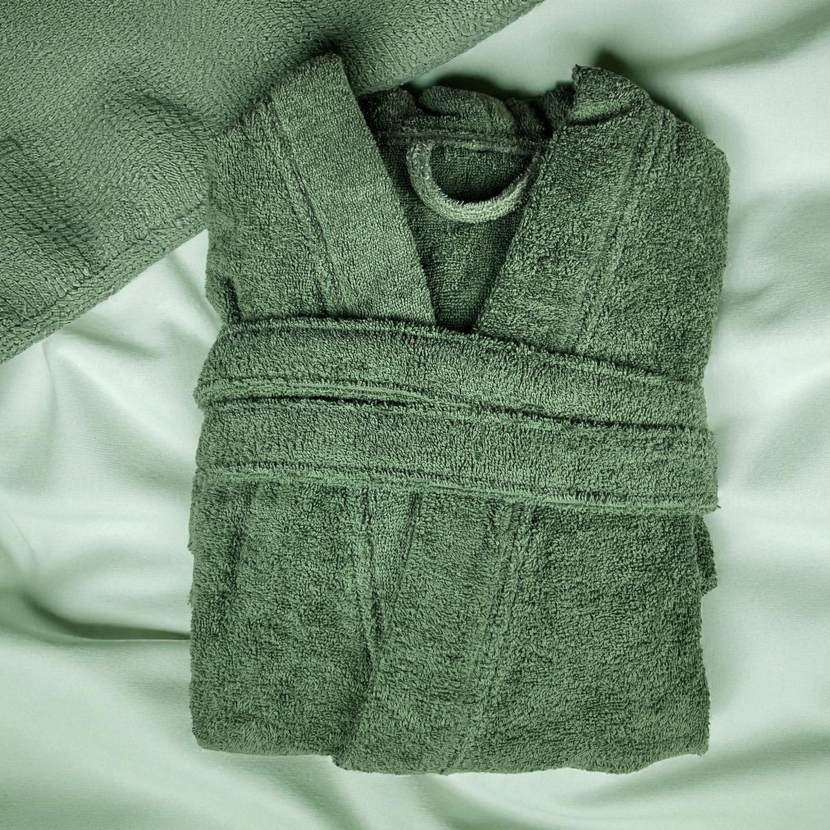 Unisex Cotton Terry Bathrobe 350 GSM | Soft & Absorbent | Senses (Green ...