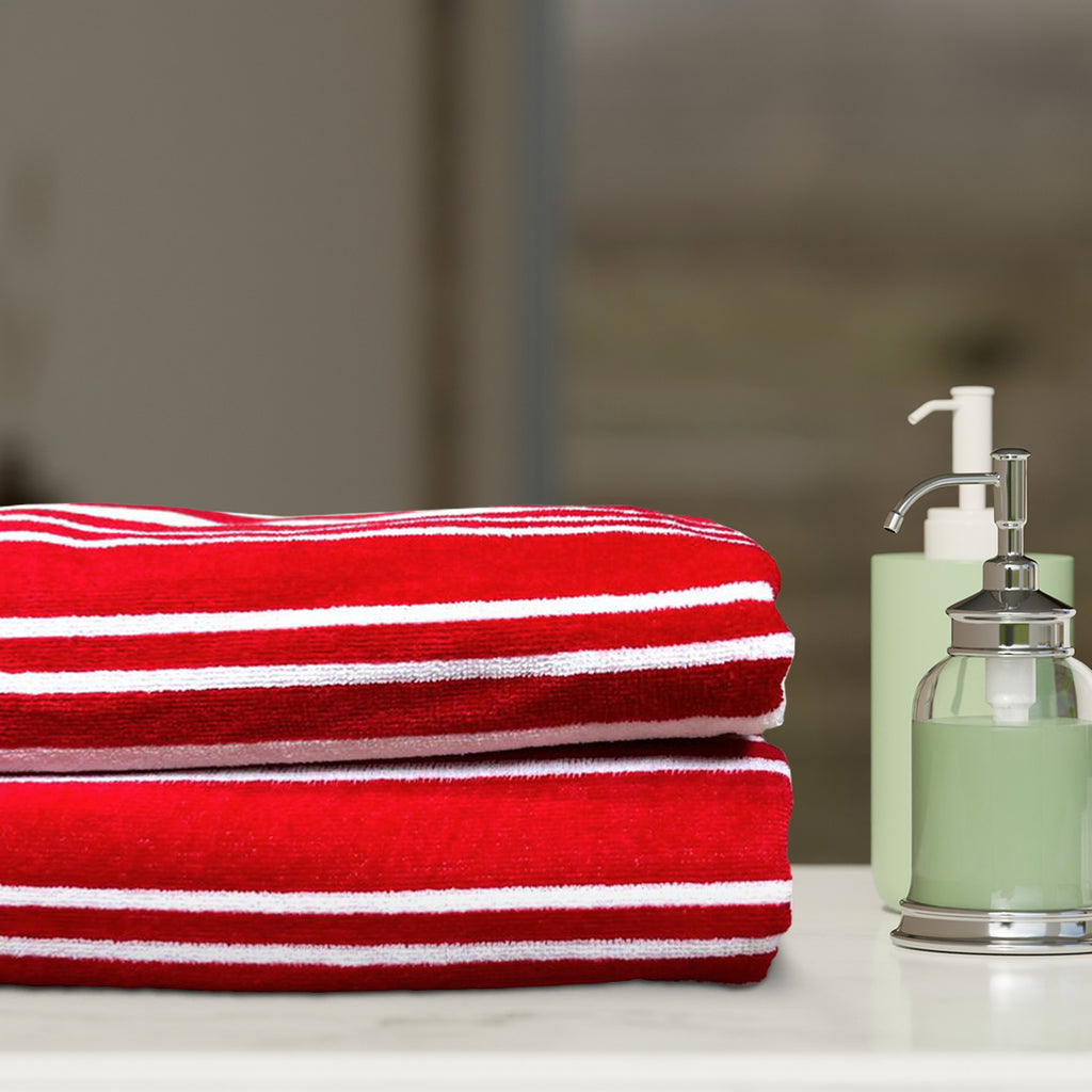 Multicoloured 400 GSM Stripes 2 Piece Towel Set