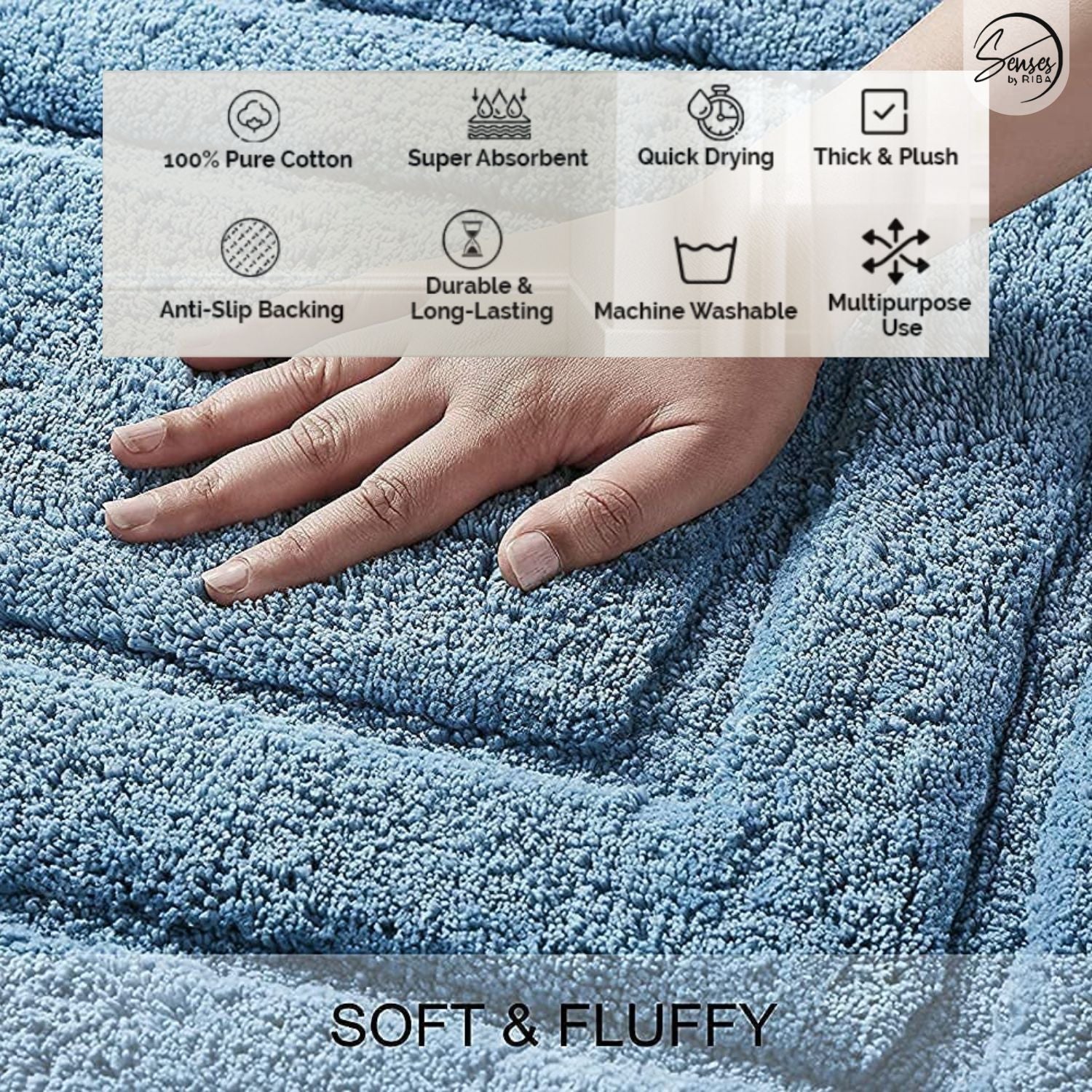 Soft Plush 2800 GSM - 2 Piece Bathroom Rug Set (Teal)