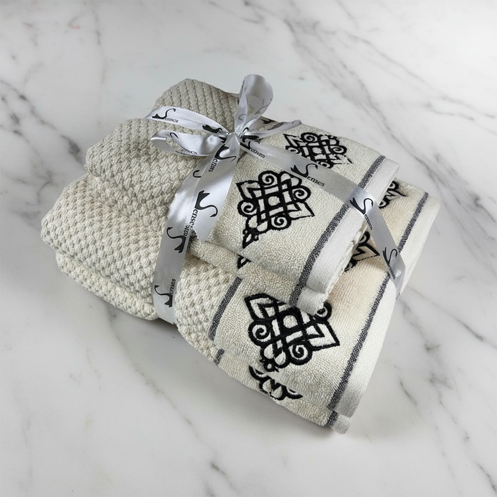 4 Piece Vintage Embroidery Towel Set-Style 1