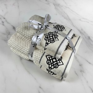4 Piece Vintage Embroidery Towel Set-Style 1