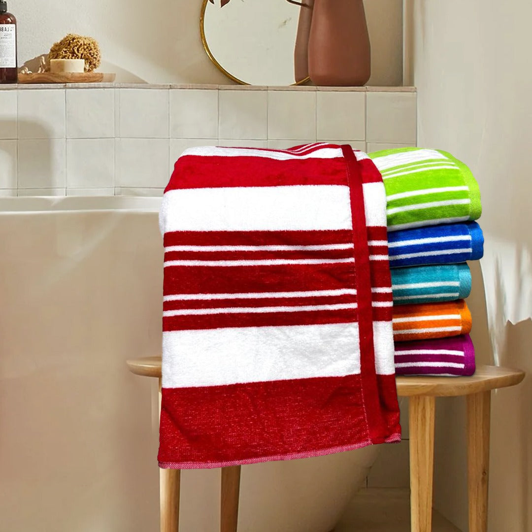 Multicoloured  Stripes 2 Piece Towel Set