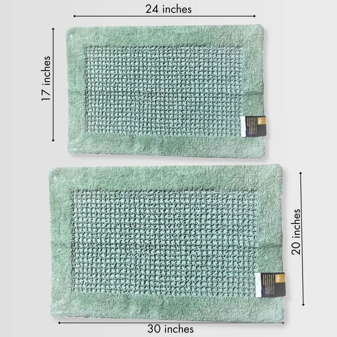 senses cotton popcorn bathroom rug set of 2 - pale green